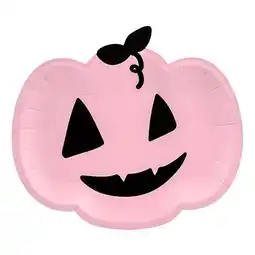 Tesco Halloween Pink Pumpkin Shaped Paper Plates 25cm - Pack of 6 offer