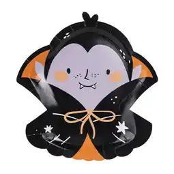 Tesco Dracula Vampire Shaped Halloween Paper Plates 25cm - Pack of 6 offer