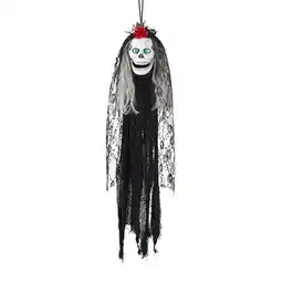 Tesco Crazy Catrina Skull Halloween Animated Prop Hanging Decoration 80cm offer