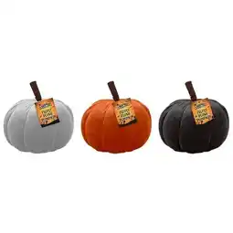 Tesco Assorted Halloween Velvet Pumpkin Decoration 16cm offer