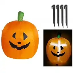 Tesco Inflatable LED Pumpkin Halloween Prop Decoration 1.1m offer