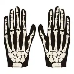 Tesco Skeleton Gloves Adults Halloween Fancy Dress offer