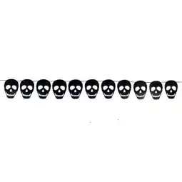 Tesco Halloween Glitter Skull Paper Garland Hanging Decoration 2.5m offer