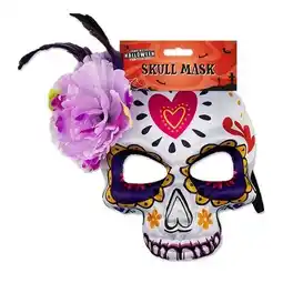 Tesco Assorted Sugar Skull Halloween Face Mask 23cm offer