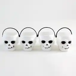 Tesco Skull Halloween Plastic Treat Pots - Pack of 4 offer