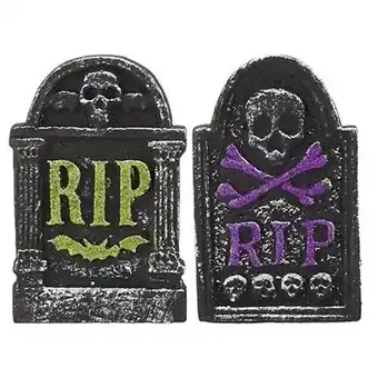 Tesco Assorted Glitter Tombstone Halloween Prop Decoration 26cm offer