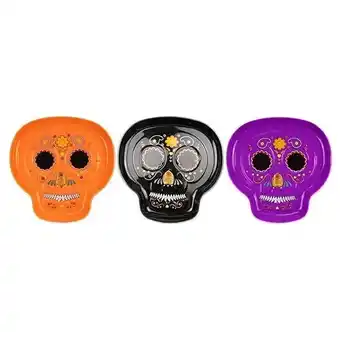 Tesco Assorted Halloween Sugar Skull Shaped Reusable Plastic Tray 28cm offer