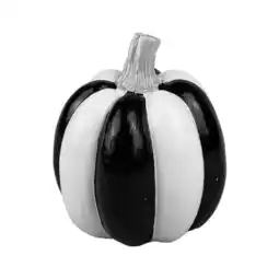 Tesco Halloween Black & White Pumpkin Decoration 10cm offer