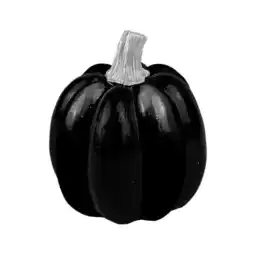 Tesco Halloween Black Pumpkin Decoration 10cm offer