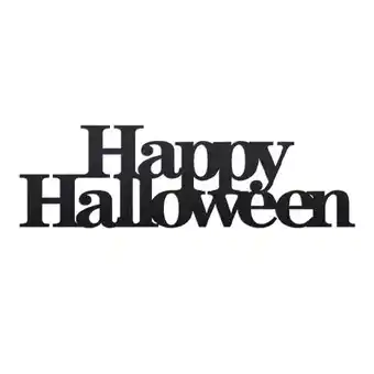 Tesco Black Happy Halloween Foam Glitter Sign Decoration Table Centrepiece 31cm offer