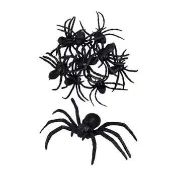 Tesco Halloween Black Spiders 8cm - Pack of 9 offer