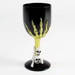 Tesco Haunted Halloween Black Reusable Plastic Wine Glass offer