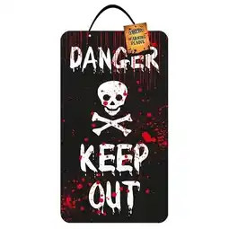 Tesco Danger Keep Out Halloween Wall Plaque Hanging Decoration 40cm offer