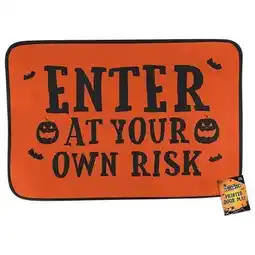 Tesco Enter At Your Own Risk Halloween Door Mat 60cm offer