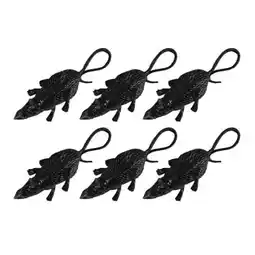 Tesco Halloween Black Plastic Rats - Pack of 6 offer