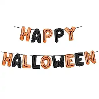 Tesco HAPPY HALLOWEEN Air Fill Foil Letter Balloon Kit 34cm offer