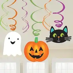 Tesco Halloween Friends Hanging Swirl Decorations - Pack of 6 offer