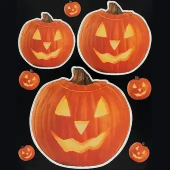 Tesco Pumpkin Glow Halloween Window Cling Sheet Decorations offer