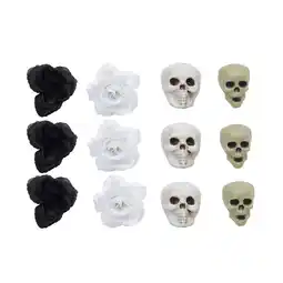 Tesco Living and Home 12Pcs Halloween Skulls Roses Ornament Set offer