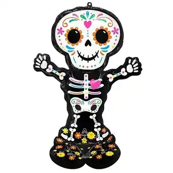 Tesco Halloween Standing Skeleton Airloonz Air Fill Giant Foil Balloon 132cm / 52 in offer