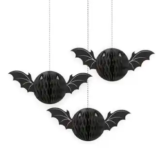 Tesco Halloween Bat Honeycomb Hanging Decorations - Pack of 3 offer