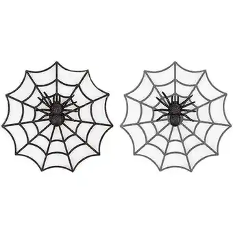 Tesco Assorted Halloween Glitter Spider Web Decoration 28cm offer