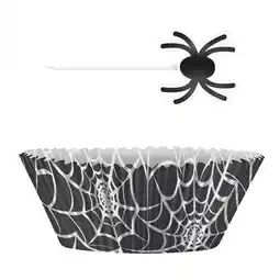 Tesco Halloween Spider Web Black Baking Cupcake Kit offer