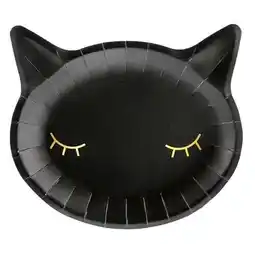 Tesco Halloween Black Cat Shape Paper Plates 22cm - Pack of 6 offer