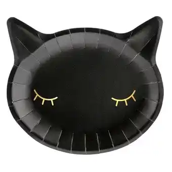 Tesco Halloween Black Cat Shape Paper Plates 22cm - Pack of 6 offer