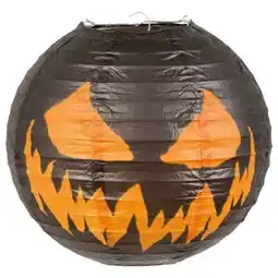 Tesco Halloween Creepy Pumpkin Paper Lantern With Wire Frame 25cm offer