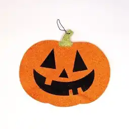 Tesco Halloween Glitter Pumpkin Hanging Decoration 28cm offer