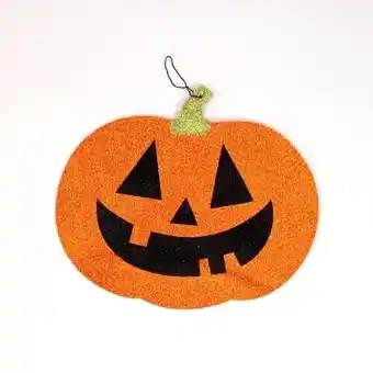 Tesco Halloween Glitter Pumpkin Hanging Decoration 28cm offer