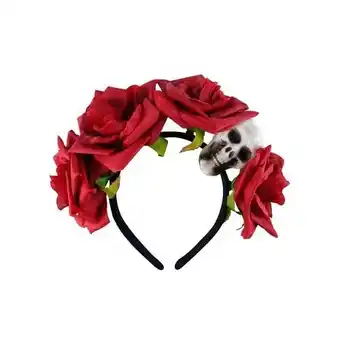 Tesco Skull with Flowers Halloween Headband offer