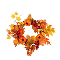 Tesco Living and Home Halloween Wreath with Lights Fall Decoration-40 cm dia offer