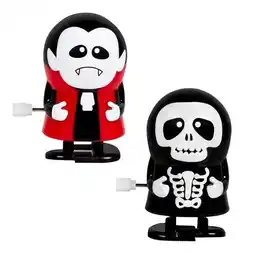 Tesco Dracula Vampire & Skeleton Halloween Wind-up Animated Toys 6cm - Pack of 2 offer