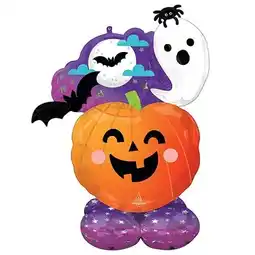 Tesco Halloween Ghost & Pumpkin Airloonz Air Fill Giant Foil Balloon 134cm / 53 in offer