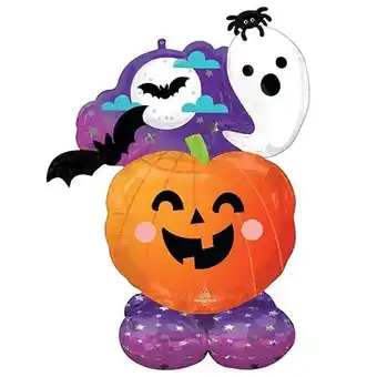 Tesco Halloween Ghost & Pumpkin Airloonz Air Fill Giant Foil Balloon 134cm / 53 in offer