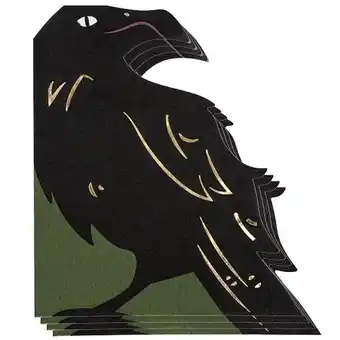 Tesco Crow Shaped Gold Foiled Halloween Napkins 32cm 2 Ply - Pack of 16 offer