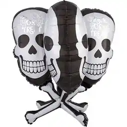 Tesco Halloween Skull And Bones Helium Foil Giant Balloon 78cm / 31 in offer