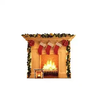 Tesco Festive Christmas Fireplace Lifesize Cardboard Cutout 121cm offer