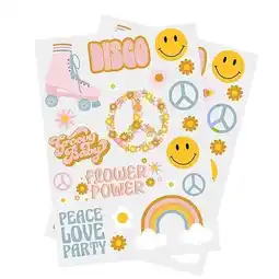 Tesco Peace Love Party Tattoo Stickers Sheets - Pack of 2 offer