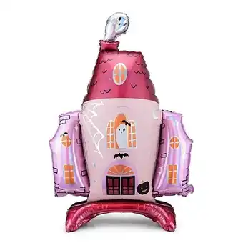 Tesco Halloween Pink Haunted House Air Fill Foil Giant Balloon 94cm / 37 in offer