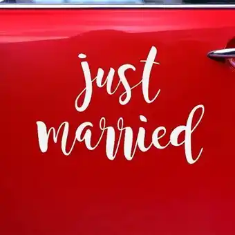 Tesco Just Married Wedding Car Sticker offer