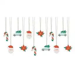 Tesco Christmas Santa, Candy Cane & Poinsettia Flower Gift Tags - Pack of 12 offer