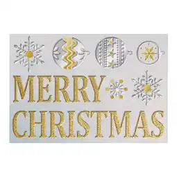 Tesco Metallic Gold & Silver Merry Christmas Decorative Stickers offer