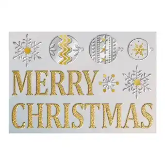 Tesco Metallic Gold & Silver Merry Christmas Decorative Stickers offer