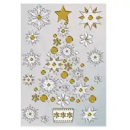 Tesco Gold & Silver Christmas Tree Crystal Decorative Stickers offer