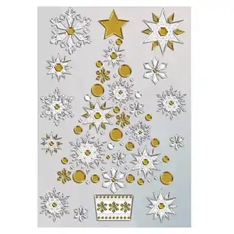 Tesco Gold & Silver Christmas Tree Crystal Decorative Stickers offer