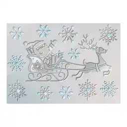 Tesco Metallic Blue & Silver Santa on Sleigh Christmas Decorative Stickers offer