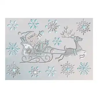 Tesco Metallic Blue & Silver Santa on Sleigh Christmas Decorative Stickers offer